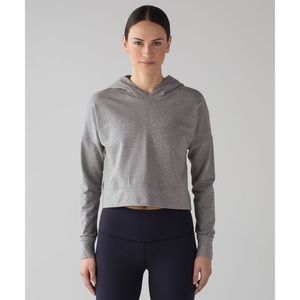 Lululemon Cut Above Pullover Cropped Long Sleeve Hoodie Heathered Medium Grey